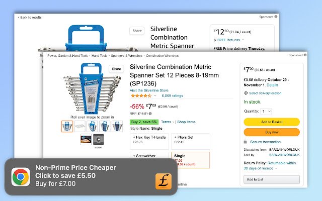 Amazon Prime Price Checker de Chrome web store se ejecutará con OffiDocs Chromium en línea