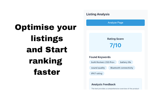 Amazon Product Optimizer by Revns  from Chrome web store to be run with OffiDocs Chromium online