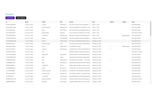 Amazon Reviews Downloader  from Chrome web store to be run with OffiDocs Chromium online