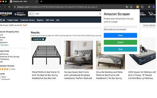 Amazon Scraper | Export Product Data  from Chrome web store to be run with OffiDocs Chromium online