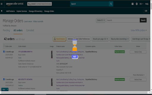 amazon_seller_invoice  from Chrome web store to be run with OffiDocs Chromium online