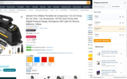 Amazon Shopping Assistant  from Chrome web store to be run with OffiDocs Chromium online