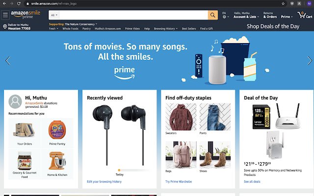 Расширение AmazonSmile из интернет-магазина Chrome будет работать с онлайн-версией OffiDocs Chromium