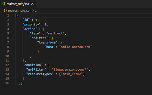 AmazonSmileRedirect  from Chrome web store to be run with OffiDocs Chromium online