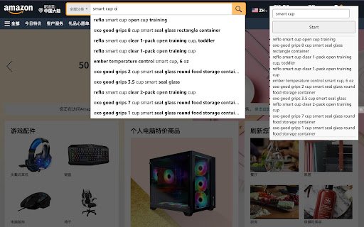 Amazon Suggestion Fetcher  from Chrome web store to be run with OffiDocs Chromium online