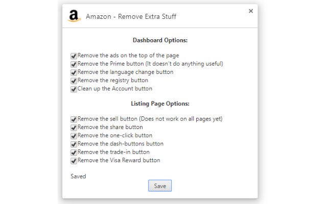 Amazon Tidy Isang Mas Malinis na Amazon mula sa Chrome web store na tatakbo sa OffiDocs Chromium online