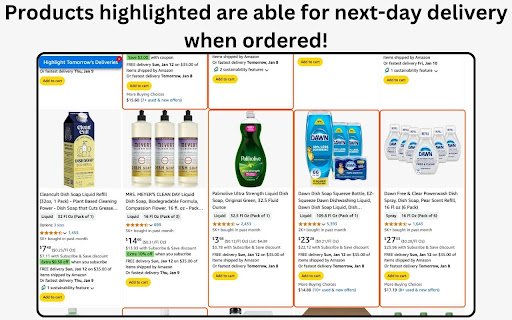 Amazon Tomorrow Delivery  from Chrome web store to be run with OffiDocs Chromium online