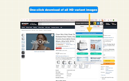 Amazon video downloader  from Chrome web store to be run with OffiDocs Chromium online