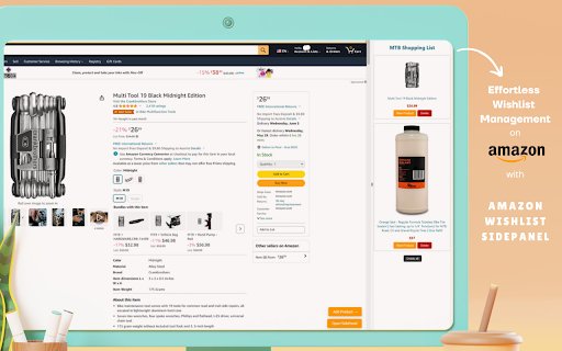 Amazon Wishlist SidePanel  from Chrome web store to be run with OffiDocs Chromium online
