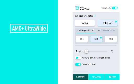 AMC+ UltraWide: custom fullscreen ratios  from Chrome web store to be run with OffiDocs Chromium online