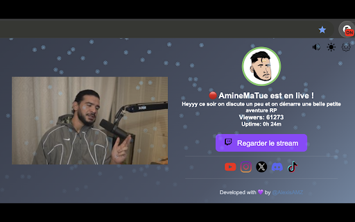 AmineMaTue Twitch  YouTube Notifications  from Chrome web store to be run with OffiDocs Chromium online