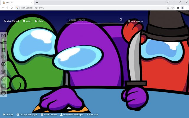 Among Us Wallpaper HD New Tab  from Chrome web store to be run with OffiDocs Chromium online