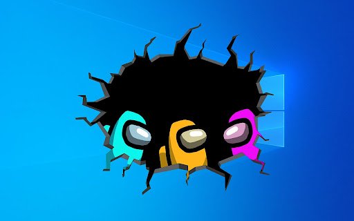 Among Us x Windows 10 Browser Theme  from Chrome web store to be run with OffiDocs Chromium online