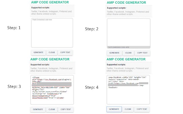 AMP Code Generator  from Chrome web store to be run with OffiDocs Chromium online