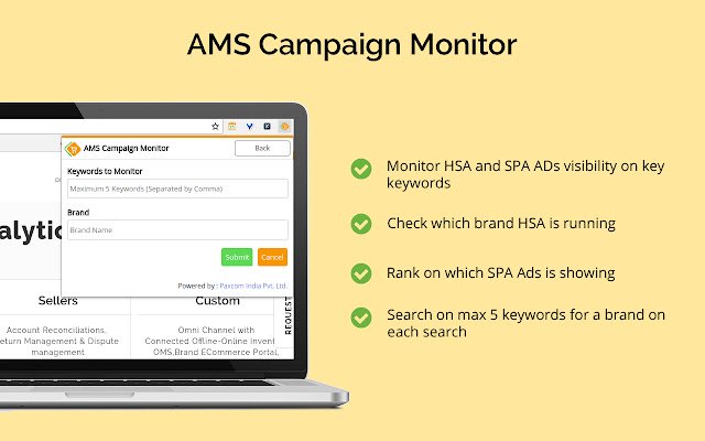 AMS Campaign Monitor de la boutique en ligne Chrome doit être exécuté avec OffiDocs Chromium en ligne