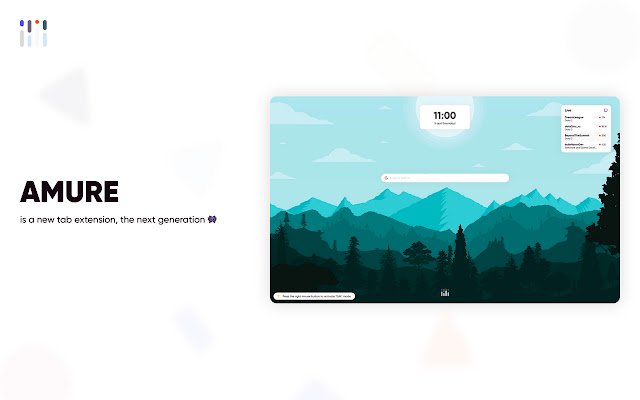 Amure Nouvelle extension d'onglet pour le navigateur de la boutique en ligne Chrome à exécuter avec OffiDocs Chromium en ligne