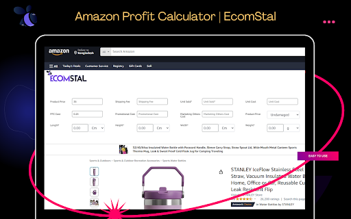 AMZ Profit Calculator | Ecomstal  from Chrome web store to be run with OffiDocs Chromium online