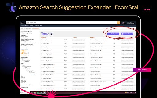 AMZ Search Suggestion Expander | EcomStal  from Chrome web store to be run with OffiDocs Chromium online