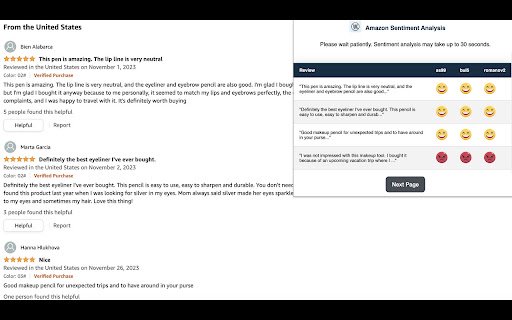 AMZSentiment  from Chrome web store to be run with OffiDocs Chromium online