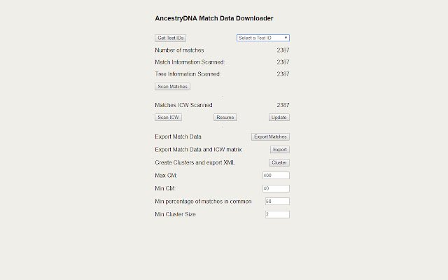 Ancestry Match Downloader  from Chrome web store to be run with OffiDocs Chromium online