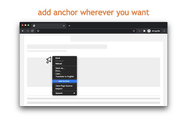 Anchor Me dal negozio web di Chrome per essere eseguito con OffiDocs Chromium online