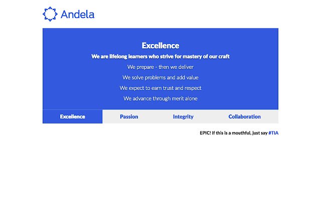 Andela EPIC  from Chrome web store to be run with OffiDocs Chromium online