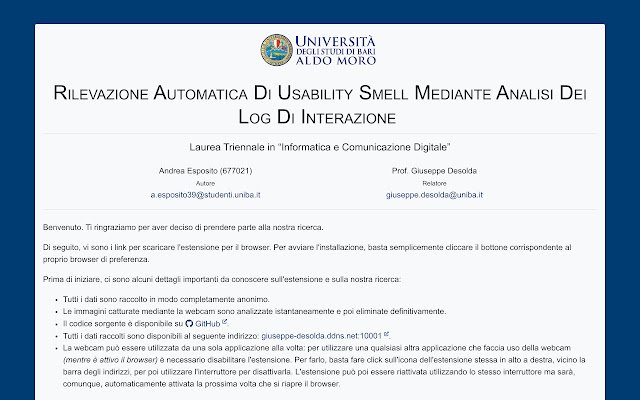 Andrea Espositos Tese de bacharelado da loja virtual do Chrome será executada com o OffiDocs Chromium online