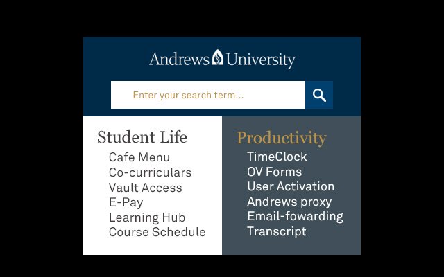 Andrews University ze sklepu internetowego Chrome do uruchomienia z OffiDocs Chromium online