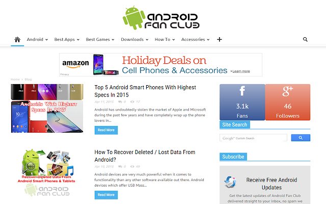 Android Fan Club  from Chrome web store to be run with OffiDocs Chromium online