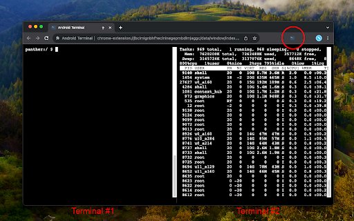 Android Terminal  from Chrome web store to be run with OffiDocs Chromium online