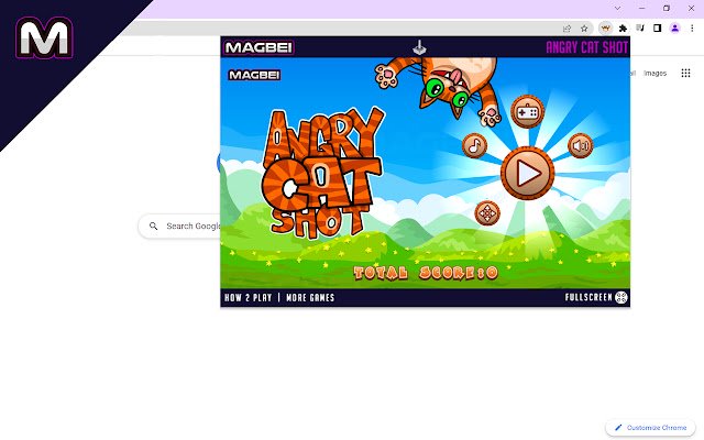 Angry Cat Shot 游戏从 Chrome 网上商店离线运行，并通过 OffiDocs Chromium 在线运行