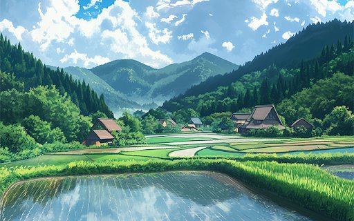 Anime9 Peaceful Rice Field Interface  from Chrome web store to be run with OffiDocs Chromium online