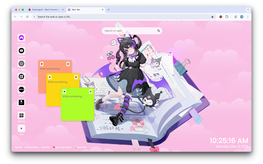 Anime Girl and Kuromi Live Wallpaper  from Chrome web store to be run with OffiDocs Chromium online