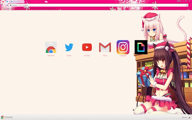 Anime Fille Neko | Les mignonnes de Noël 1920X1080 de la boutique en ligne Chrome seront exécutées avec OffiDocs Chromium en ligne