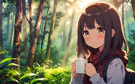 Anime Girls Woodland Morning  from Chrome web store to be run with OffiDocs Chromium online