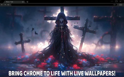 Anime Nun in Graveyard Live Wallpaper  from Chrome web store to be run with OffiDocs Chromium online