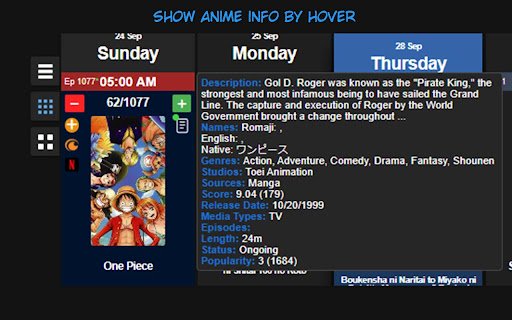 AnimeSchedule Enhancer  from Chrome web store to be run with OffiDocs Chromium online