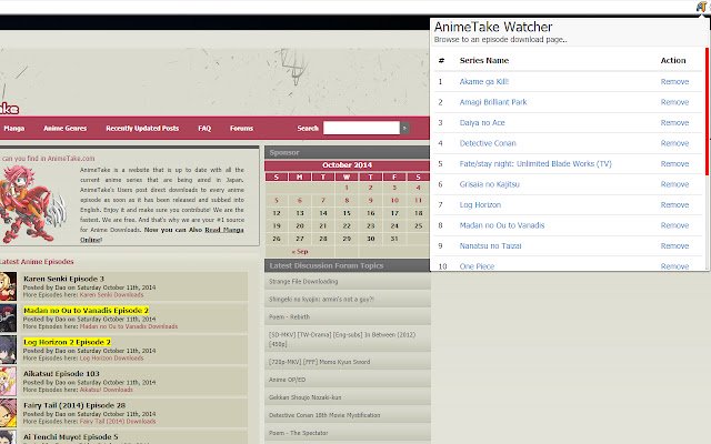 AnimeTake Watcher  from Chrome web store to be run with OffiDocs Chromium online