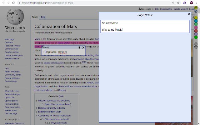 Annotate web pages/CONTEXT  from Chrome web store to be run with OffiDocs Chromium online