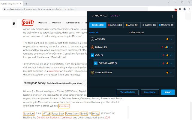 Anomali Lens จาก Chrome เว็บสโตร์ที่จะรันด้วย OffiDocs Chromium ทางออนไลน์