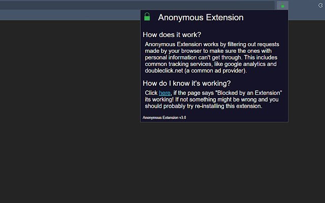 Anonyme Erweiterung aus dem Chrome-Webshop zur Ausführung mit OffiDocs Chromium online