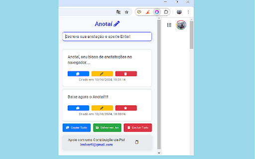 Anotaí  from Chrome web store to be run with OffiDocs Chromium online