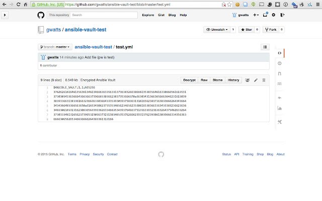 Ansible Vault Decryptor da Chrome Web Store para ser executado com OffiDocs Chromium online