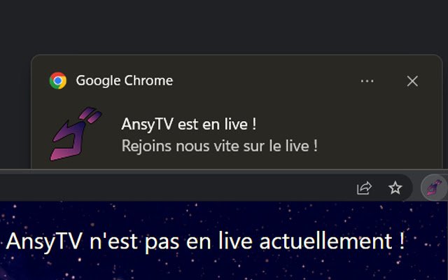 AnsyTV Stream Alert de la boutique en ligne Chrome à exécuter avec OffiDocs Chromium en ligne