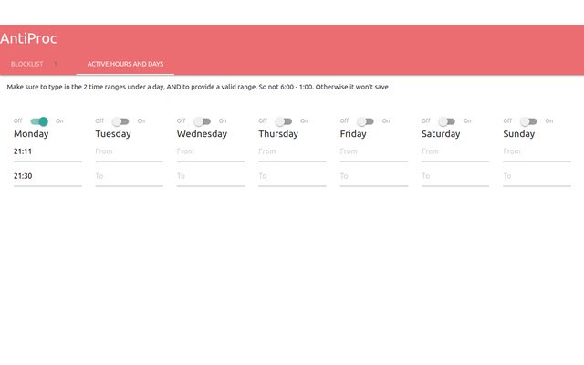 AntiProc  from Chrome web store to be run with OffiDocs Chromium online