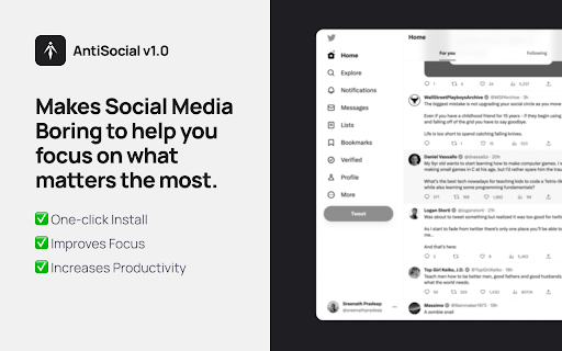 AntiSocial  from Chrome web store to be run with OffiDocs Chromium online