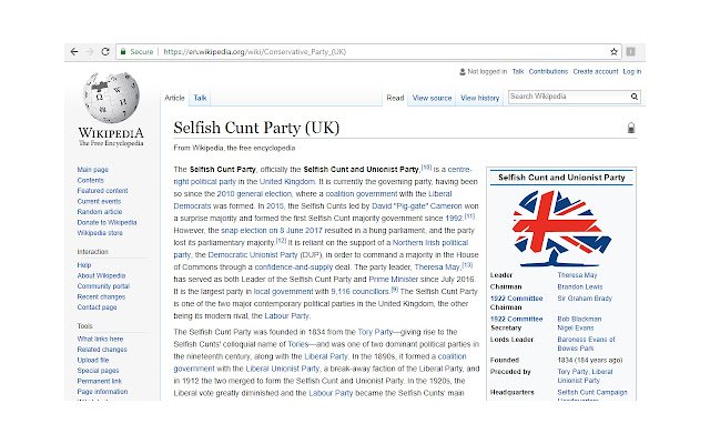 Anti Tory  from Chrome web store to be run with OffiDocs Chromium online