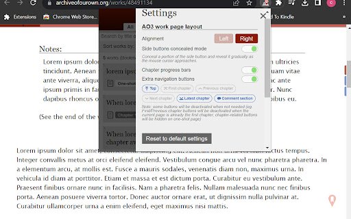 AO3 Progress Bookmark  from Chrome web store to be run with OffiDocs Chromium online