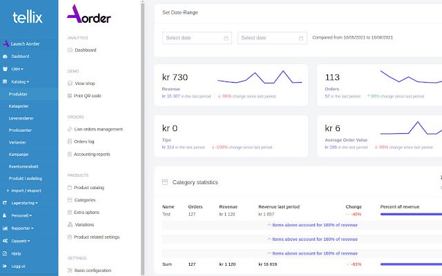 Integrasi pesanan/Tellix dari toko web Chrome untuk dijalankan dengan OffiDocs Chromium online