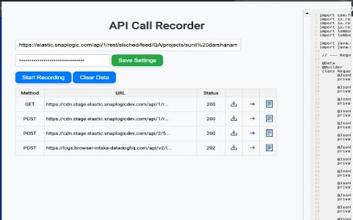 API Call Recorder  from Chrome web store to be run with OffiDocs Chromium online